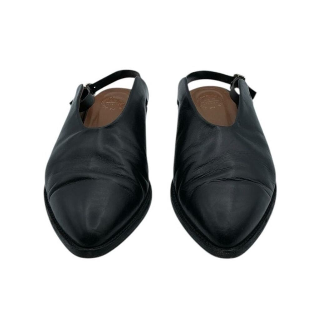ATP Atelier Aila Slingback Flats Pointed Toe Leather Black Size EU‎ 40 US 10